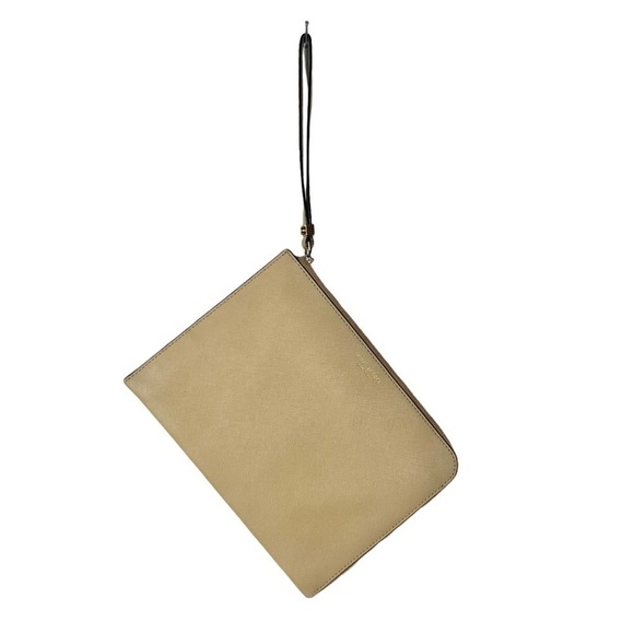 Henri Bendel Light Brown Zip Wristlet Pouch - Picture 1 of 5